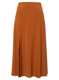 Les Lunes Damen Midirock in braun