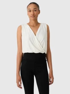 Les Lunes Damen Ärmelloser Body in weiß