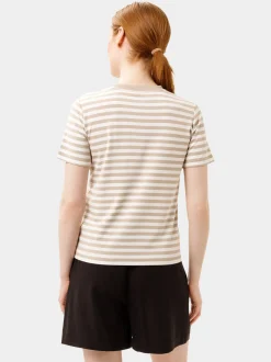 Les Lunes Damen T-Shirt in beige - Ausschnitt: Rundhals