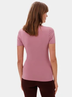 Les Lunes Damen T-Shirt in rosa - Ausschnitt: Rundhals