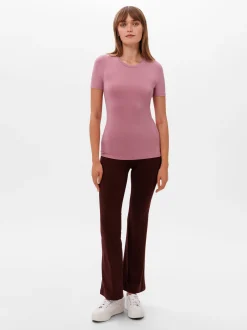 Les Lunes Damen T-Shirt in rosa - Ausschnitt: Rundhals