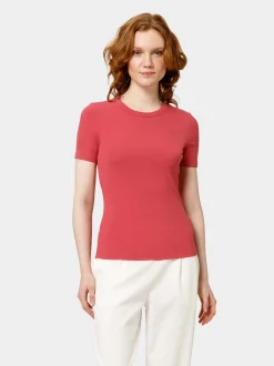 Les Lunes Damen T-Shirt in rosa - Ausschnitt: Rundhals