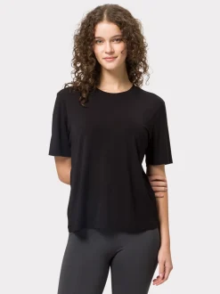 Les Lunes Damen T-Shirt in schwarz - Ärmel: kurzarm
