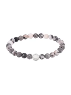 Liebeskind Berlin Damen Armband - Pink Zebra Jasper Armband in silber