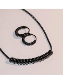 Liebeskind Berlin Damen Creolen - Twist in schwarz