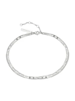 Liebeskind Berlin Damen Fußkette - Sparkling With Layers in silber