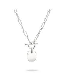 Liebeskind Berlin Damen Halskette - The T-Bar Plate in silber