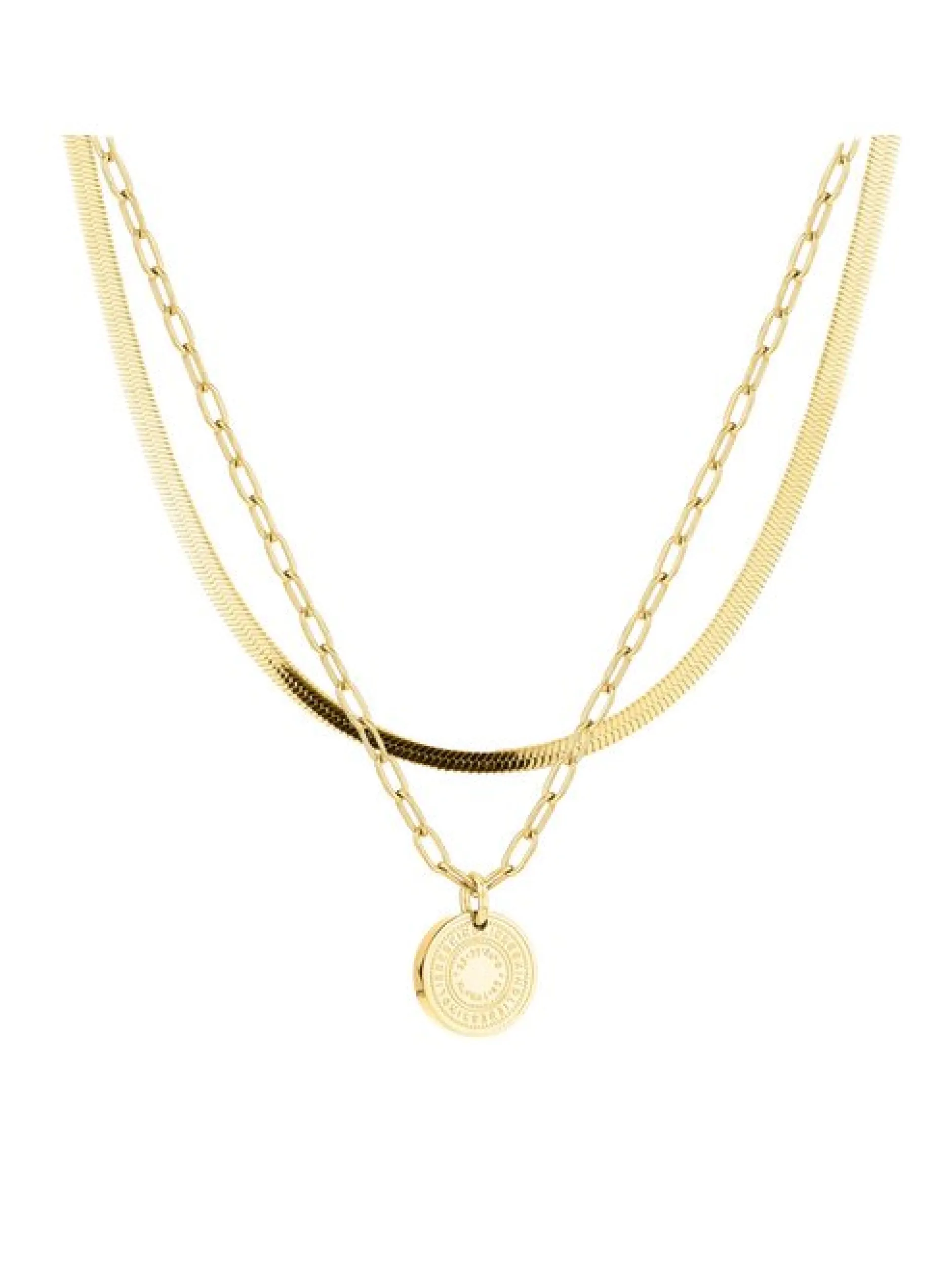 Liebeskind Berlin Damen Halsketten-Set - Coin Layering in gold
