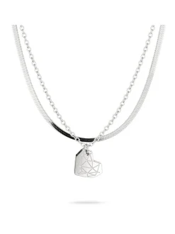 Liebeskind Berlin Damen Halsketten-Set - Broken Heart Layering in silber