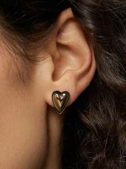 Liebeskind Berlin Damen Ohrstecker - Metal Heart in gold