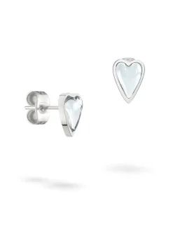 Liebeskind Berlin Damen Ohrstecker - Glass Heart in silber