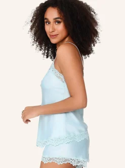 LingaDore Damen satin top & short DAILY in hellblau