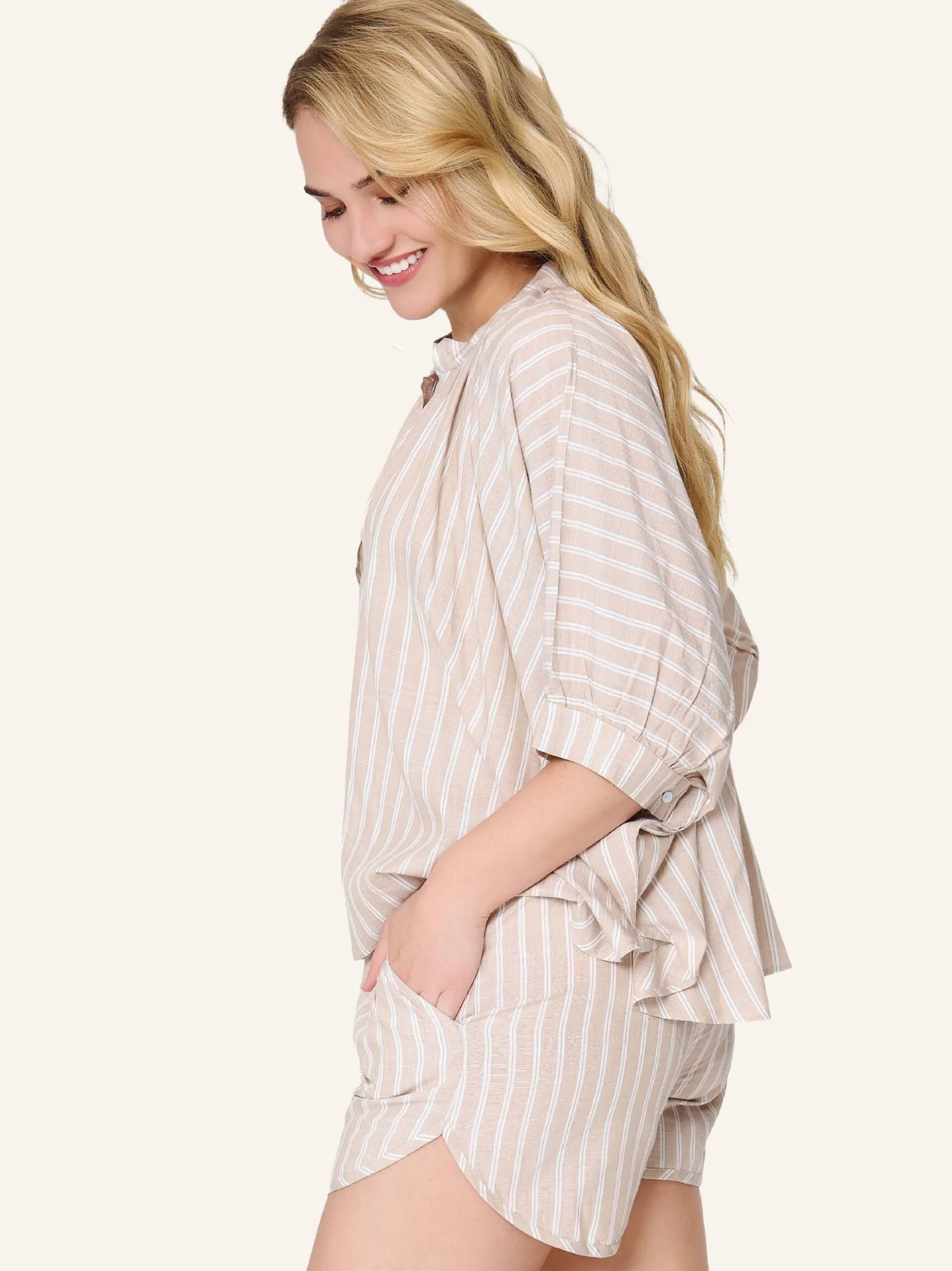 LingaDore Damen Strand Set in beige weiß