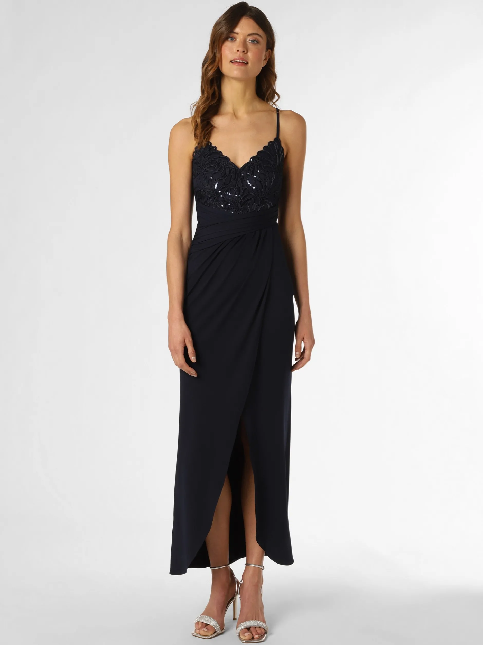 Lipsy Damen Abendkleid in marine - Länge: lang