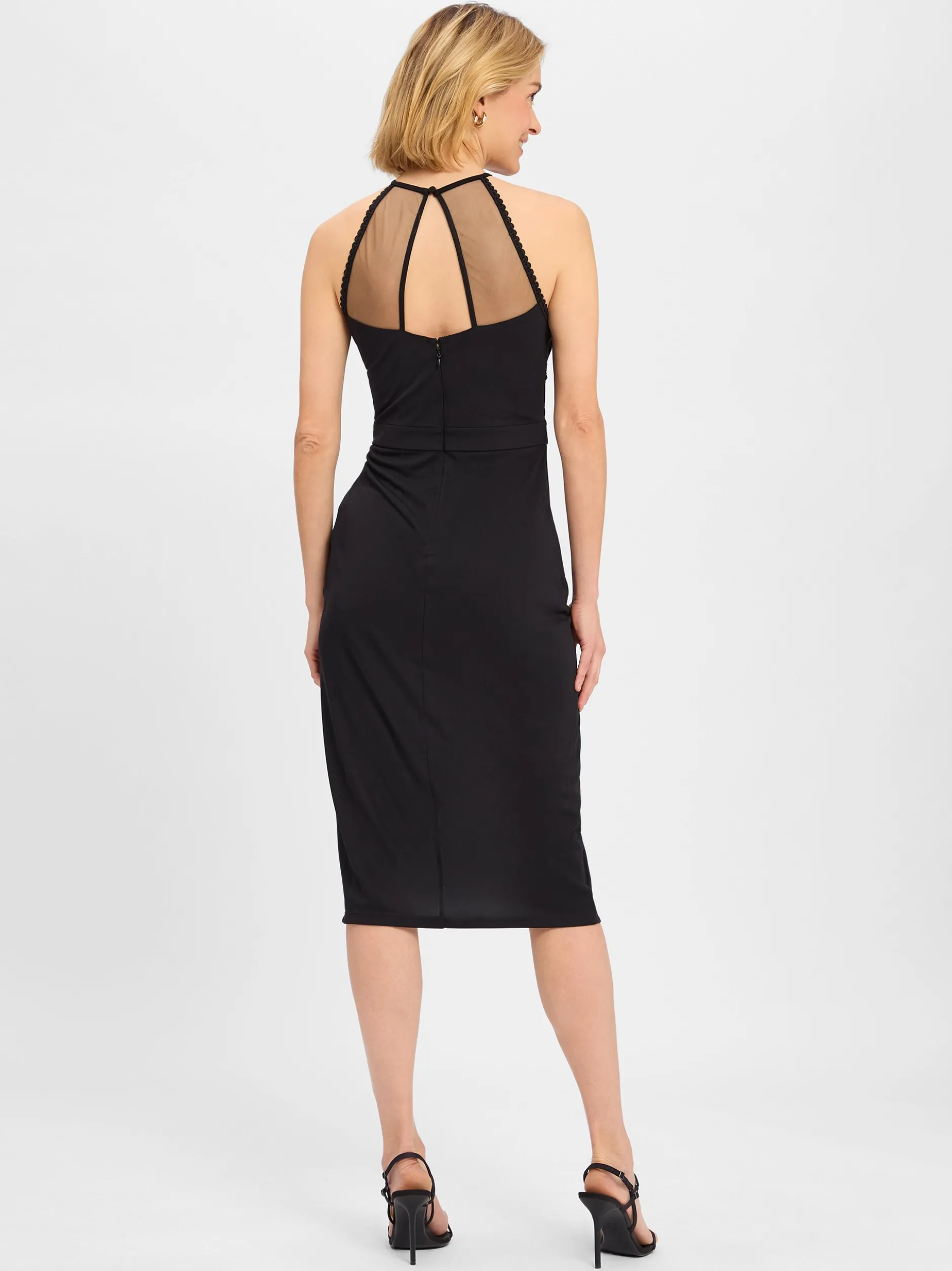 Lipsy Damen Cocktailkleid in schwarz - Ärmel: ohne Arm