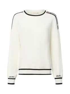 Liu Jo Collection Damen Strickpullover - Maglia chiusa in ecru schwarz