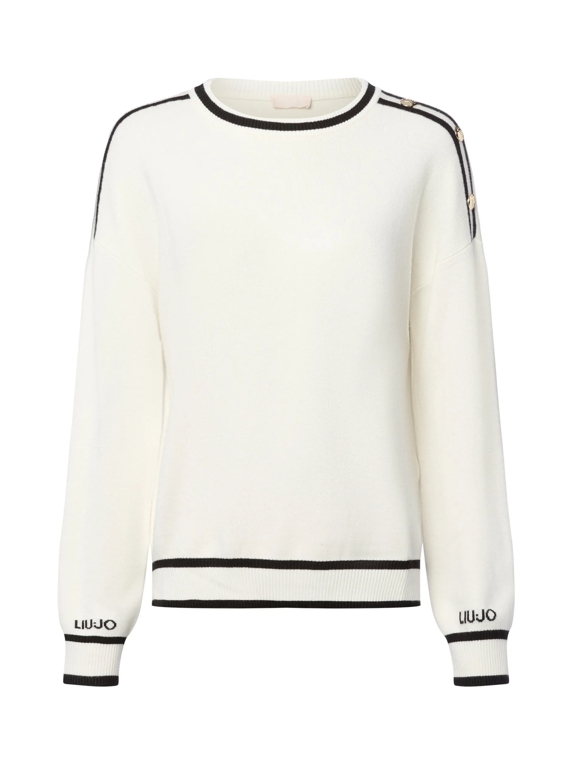Liu Jo Collection Damen Strickpullover - Maglia chiusa in ecru schwarz