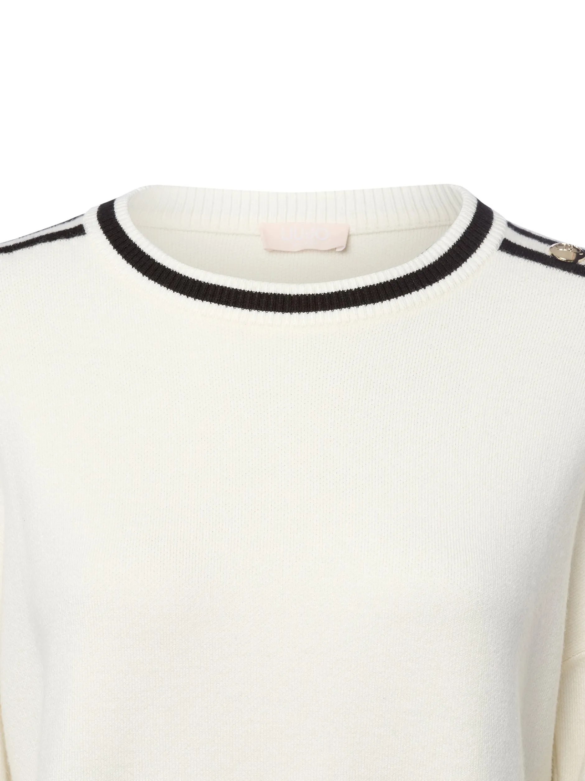 Liu Jo Collection Damen Strickpullover - Maglia chiusa in ecru schwarz