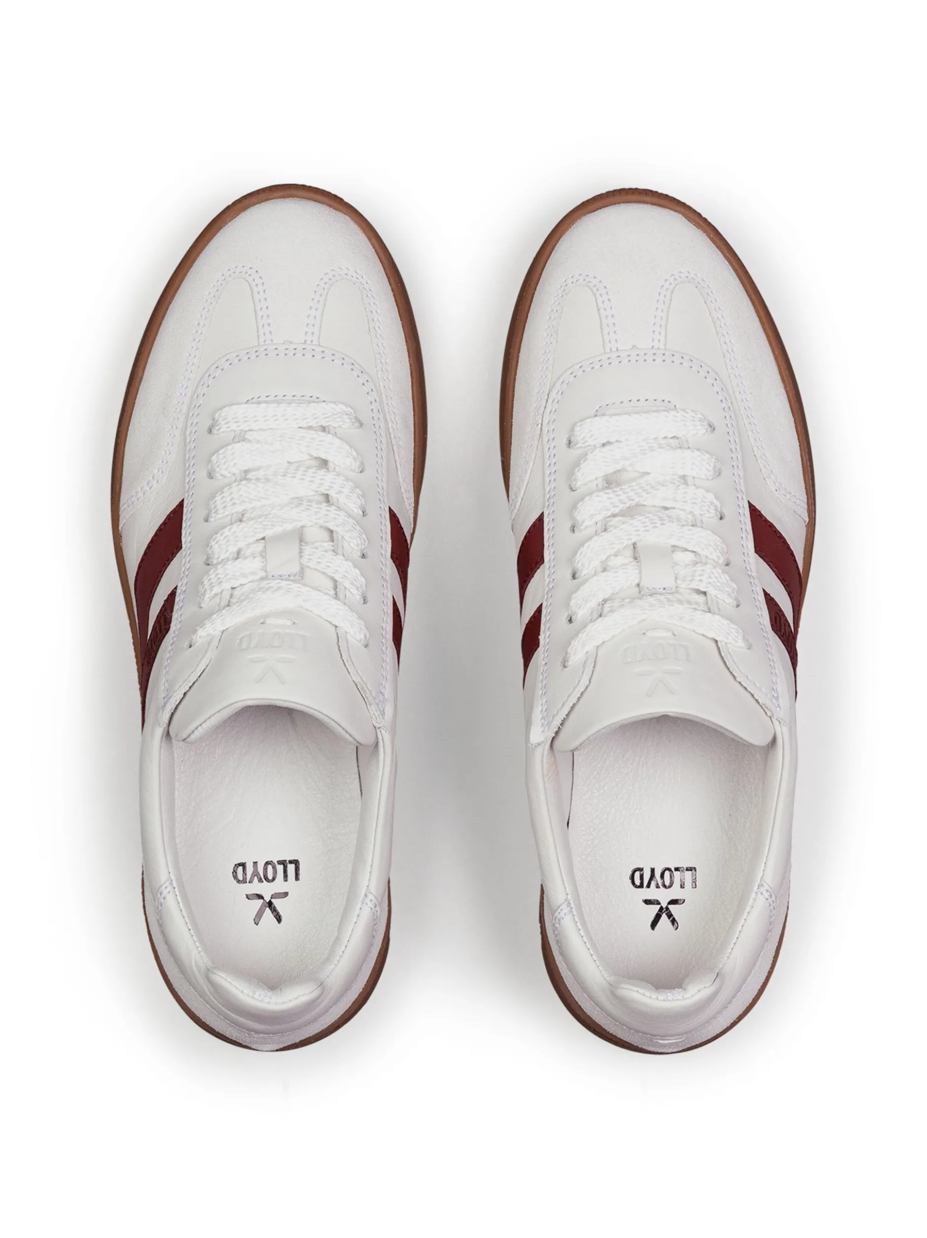 Lloyd Damen Sneaker in rot weiß - 1,0 cm Absatz