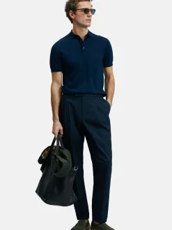 Lufian Herren Poloshirt - DEREK in blau - Ärmel: kurzarm