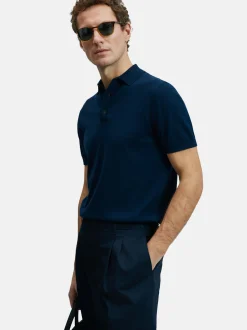 Lufian Herren Poloshirt - DEREK in blau - Ärmel: kurzarm
