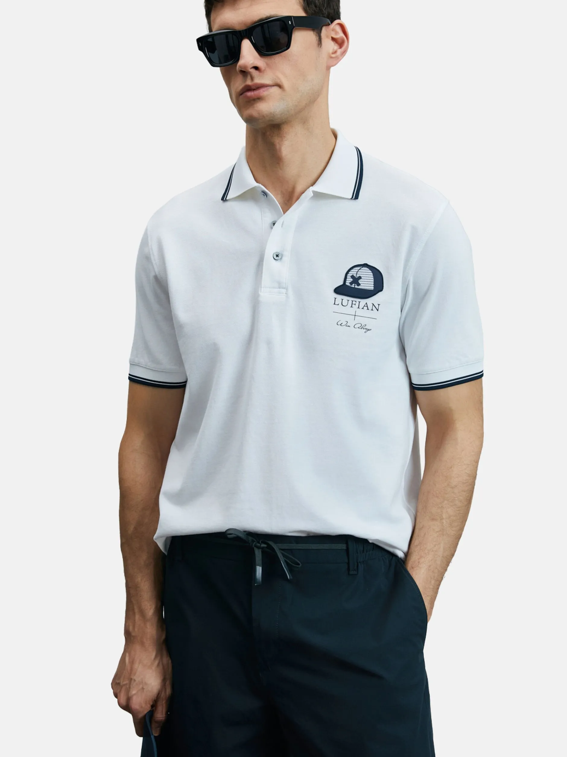 Lufian Herren Poloshirt - SANDOR in weiß