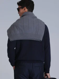 Lufian Herren Pullover - MOON in blau - Ärmel: langarm