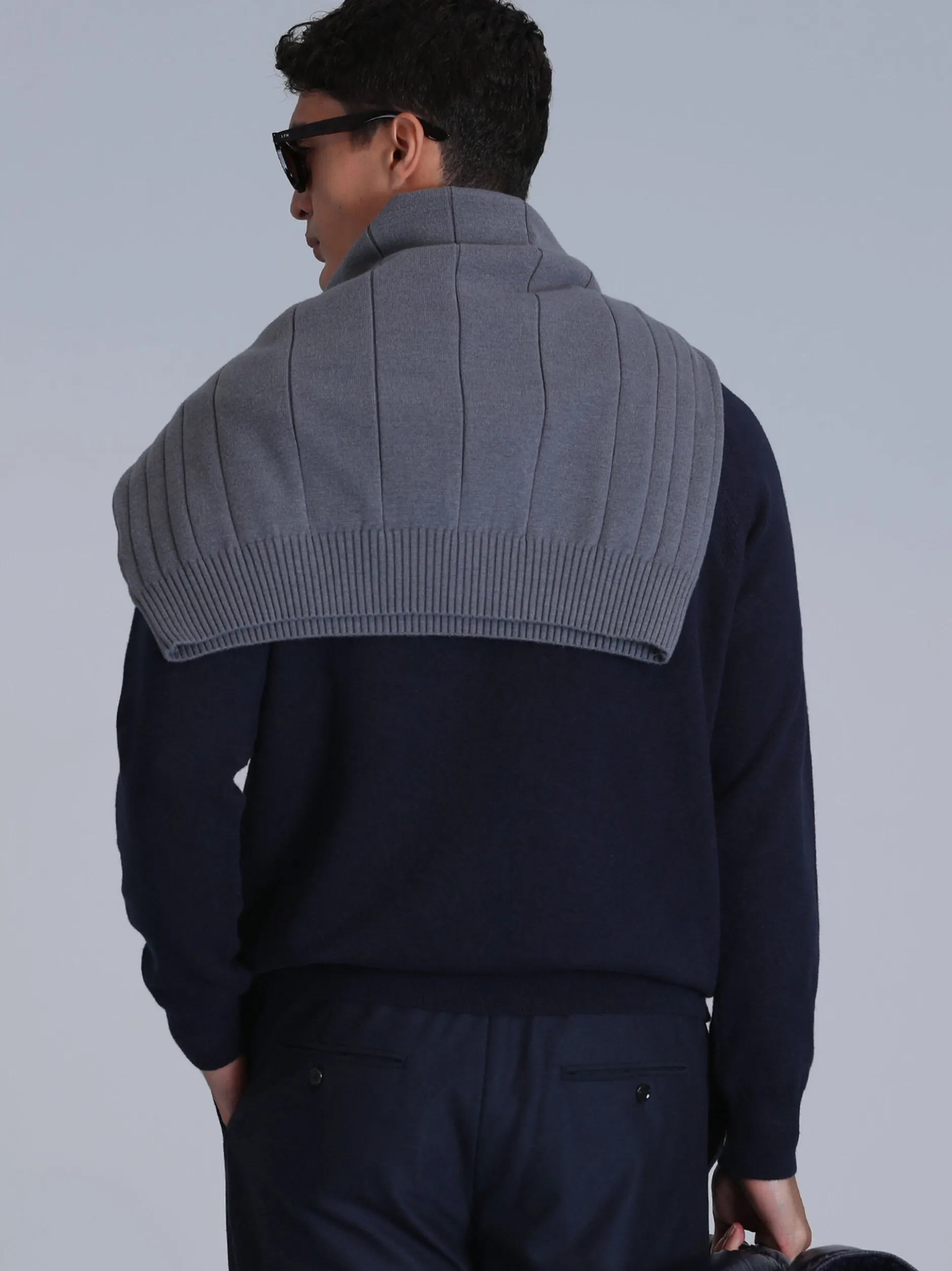 Lufian Herren Pullover - MOON in blau - Ärmel: langarm