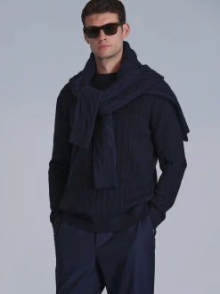 Lufian Herren Pullover - RIGHT in blau - Ärmel: langarm