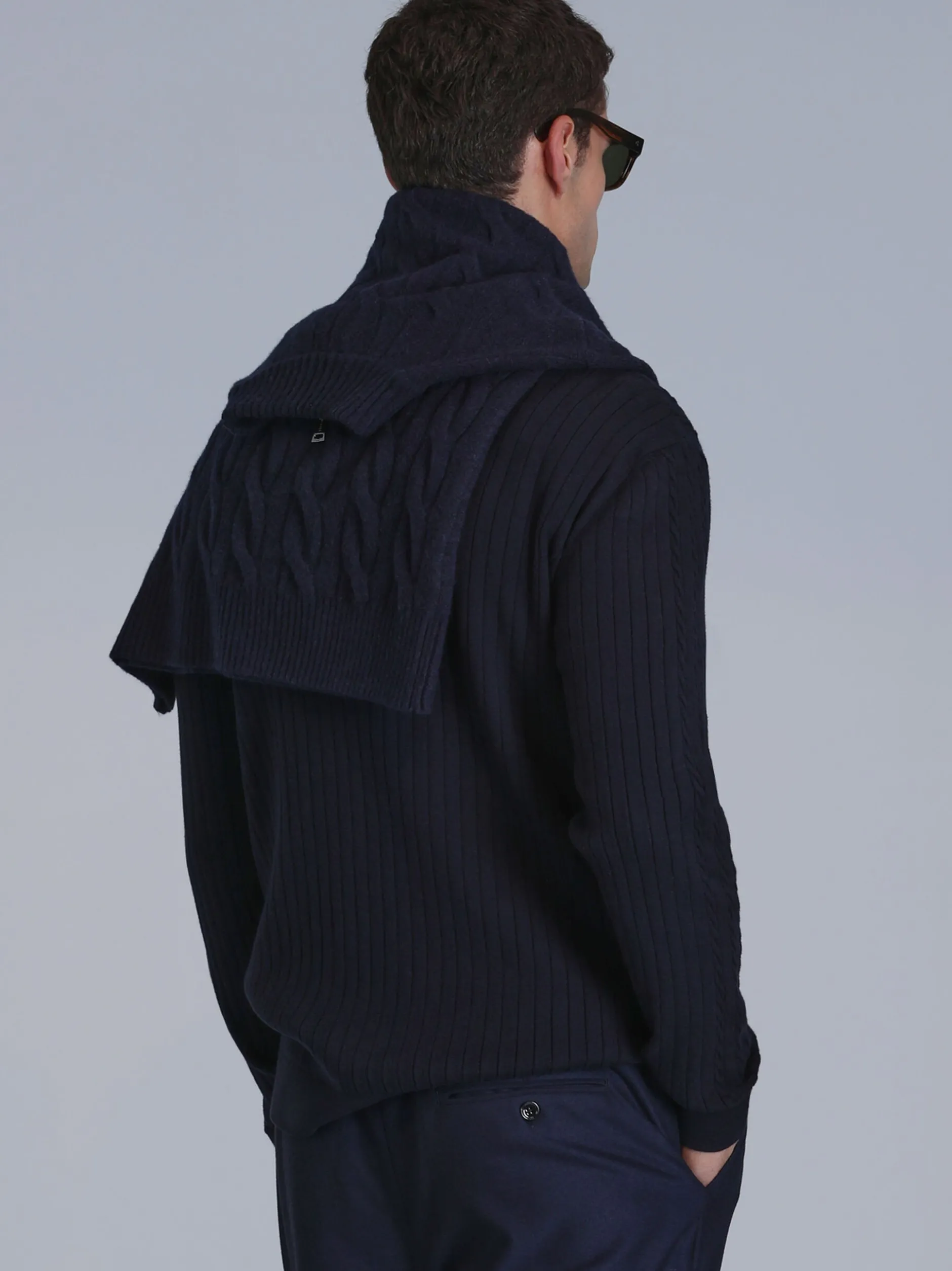 Lufian Herren Pullover - RIGHT in blau - Ärmel: langarm