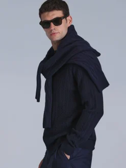 Lufian Herren Pullover - RIGHT in blau - Ärmel: langarm