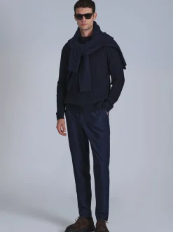 Lufian Herren Pullover - RIGHT in blau - Ärmel: langarm