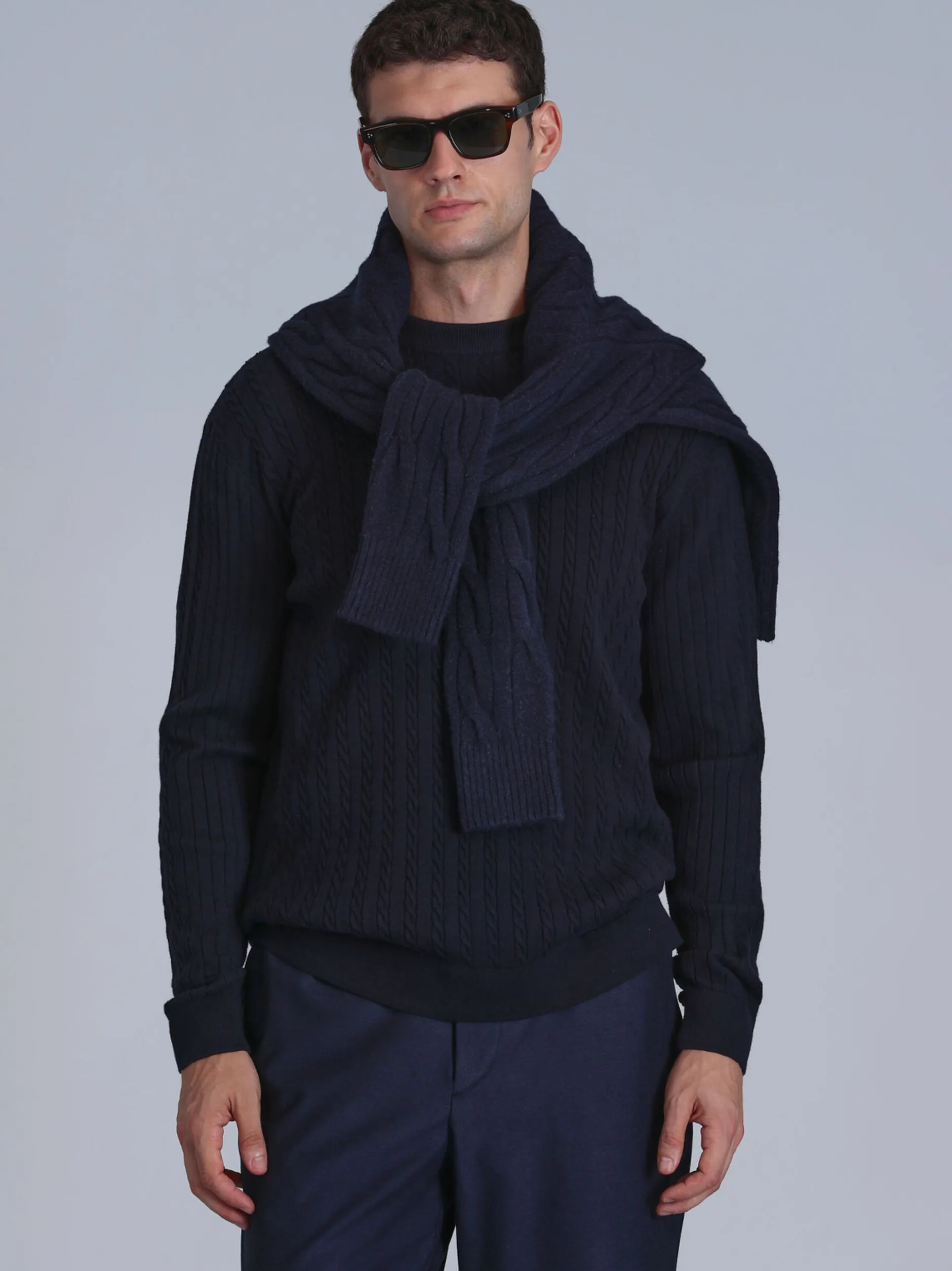 Lufian Herren Pullover - RIGHT in blau - Ärmel: langarm