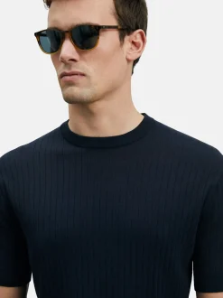 Lufian Herren Shirt - SPEAR in blau - Ärmel: kurzarm