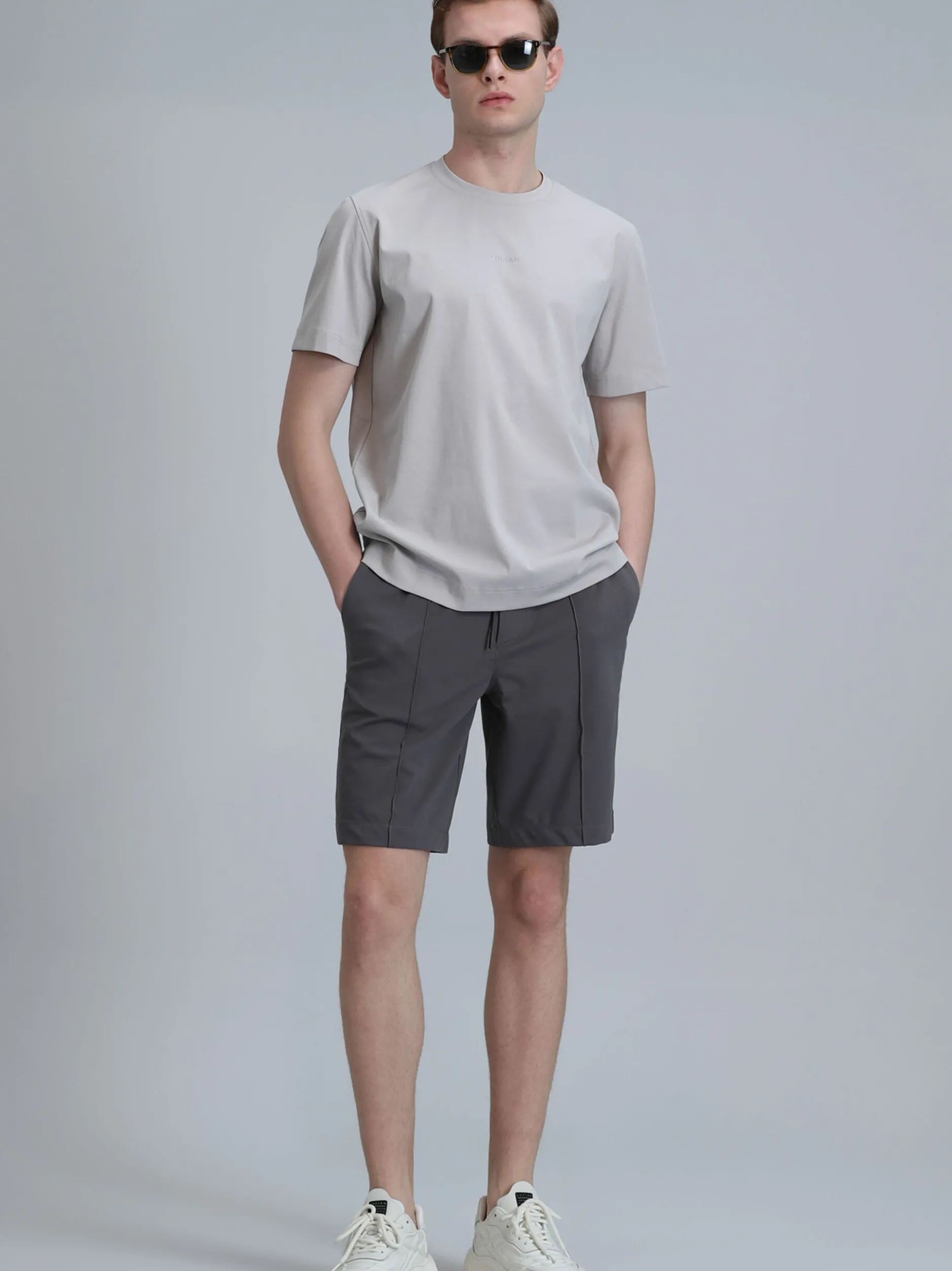 Lufian Herren Shorts - Chris in grau - Länge: knielang
