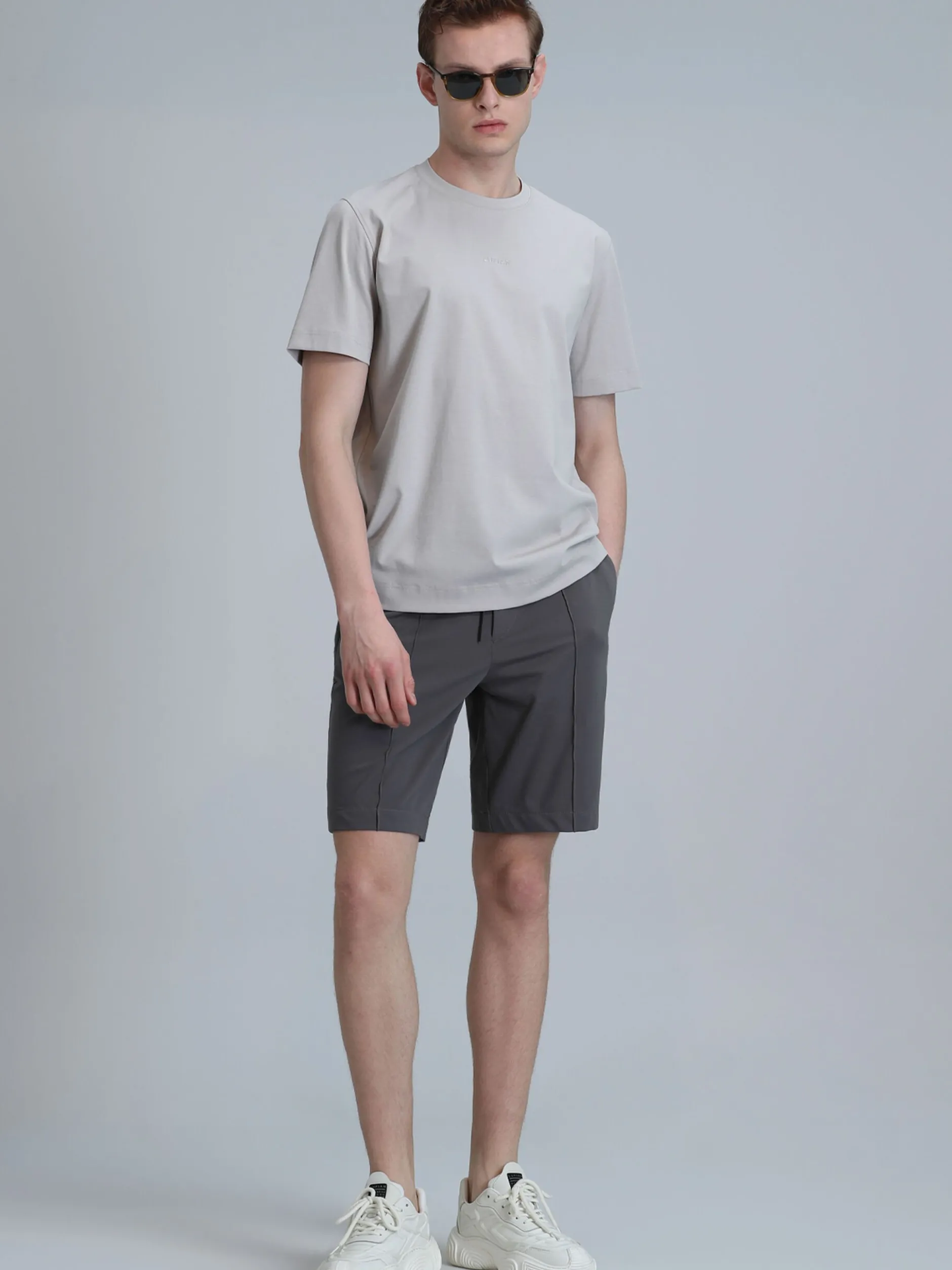 Lufian Herren Shorts - Chris in grau - Länge: knielang