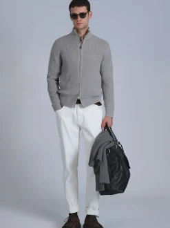 Lufian Herren Strickjacke - Road in grau