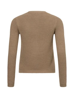 Lund Damen Strickjacke in taupe - Ausschnitt: Rundhals