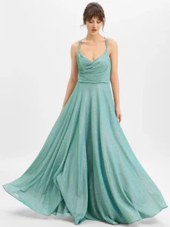 Luxuar Fashion Damen Abendkleid in mint silber