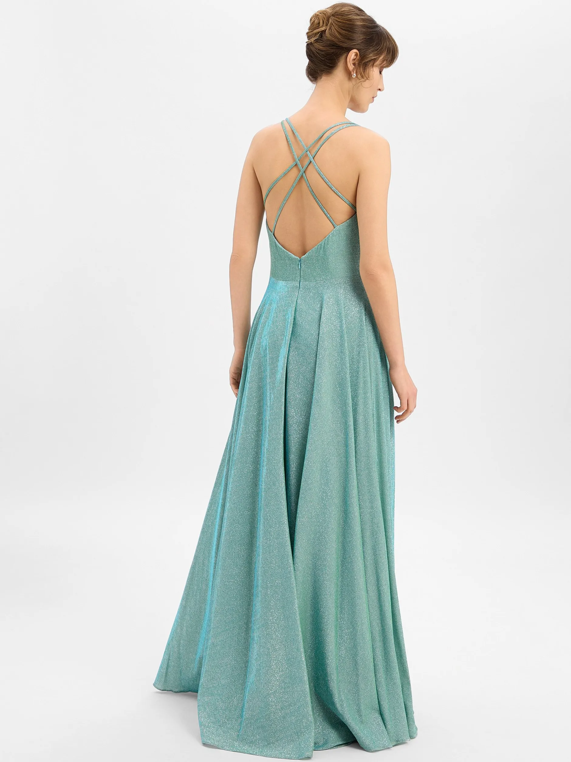 Luxuar Fashion Damen Abendkleid in mint silber