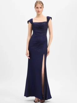 Luxuar Fashion Damen Abendkleid in schwarz royal