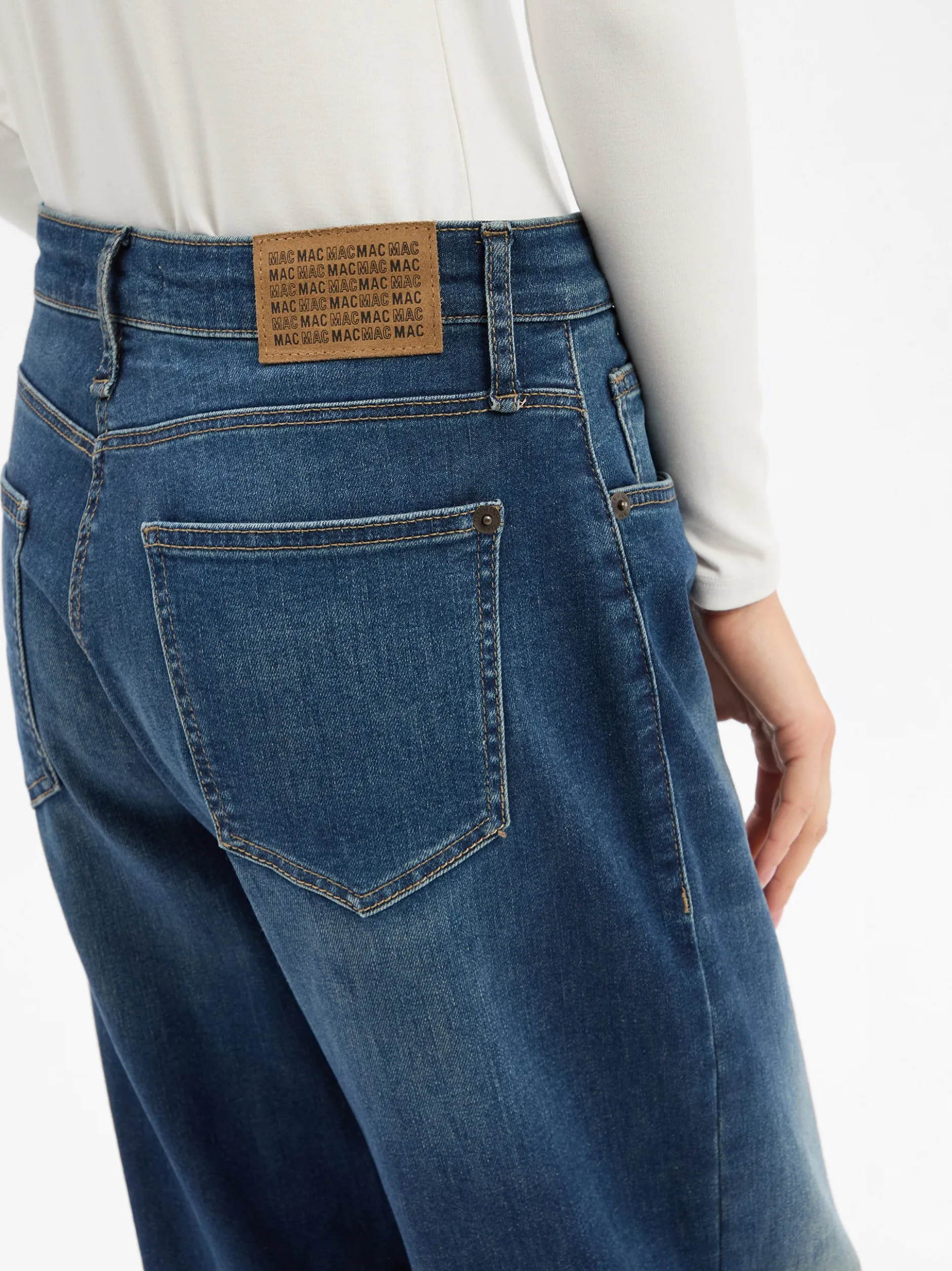 MAC Damen Barrel Fit Jeans - Danni in dark stone