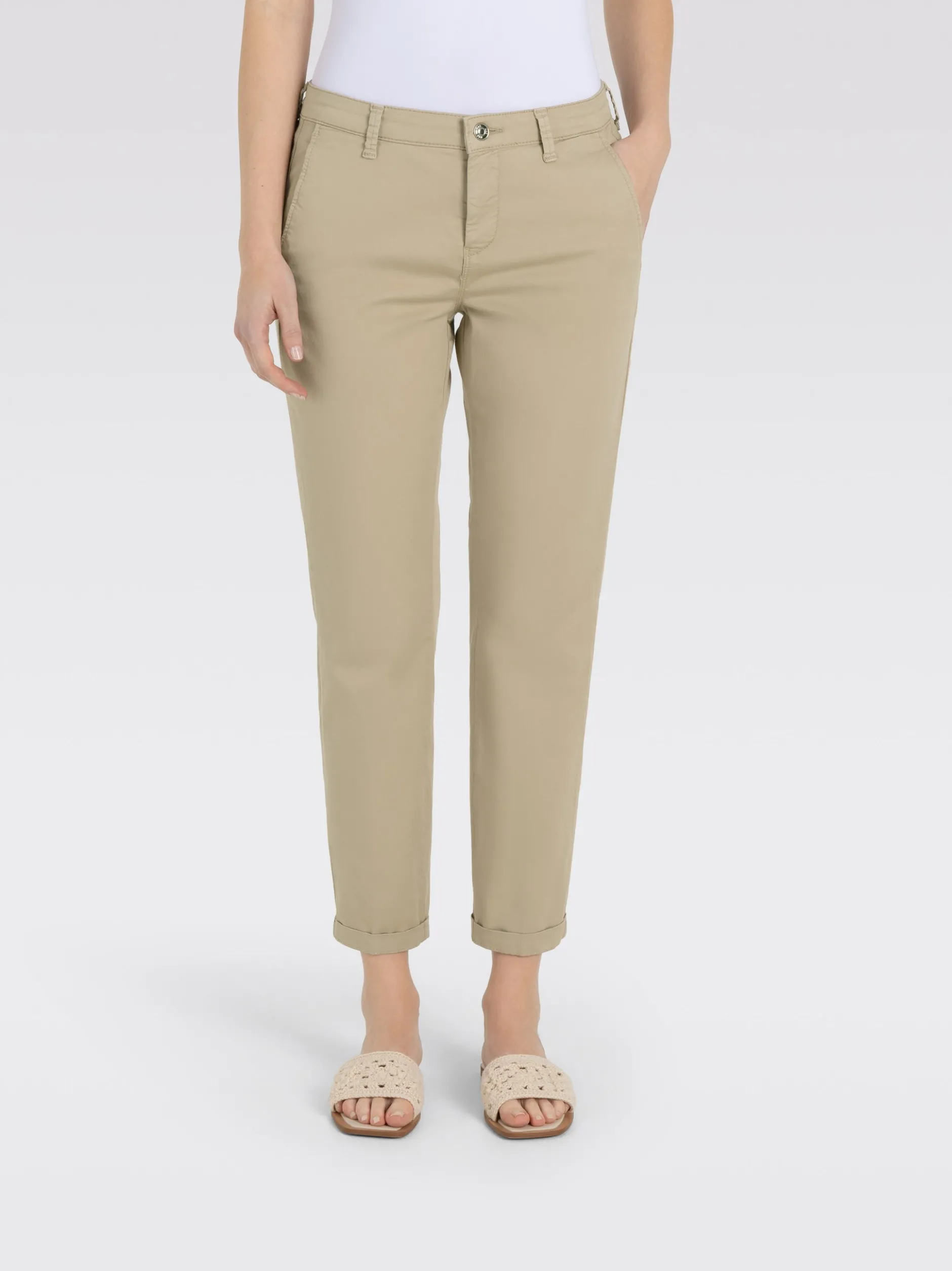 MAC Damen Hose - Chino in camel - Länge: verkürzt