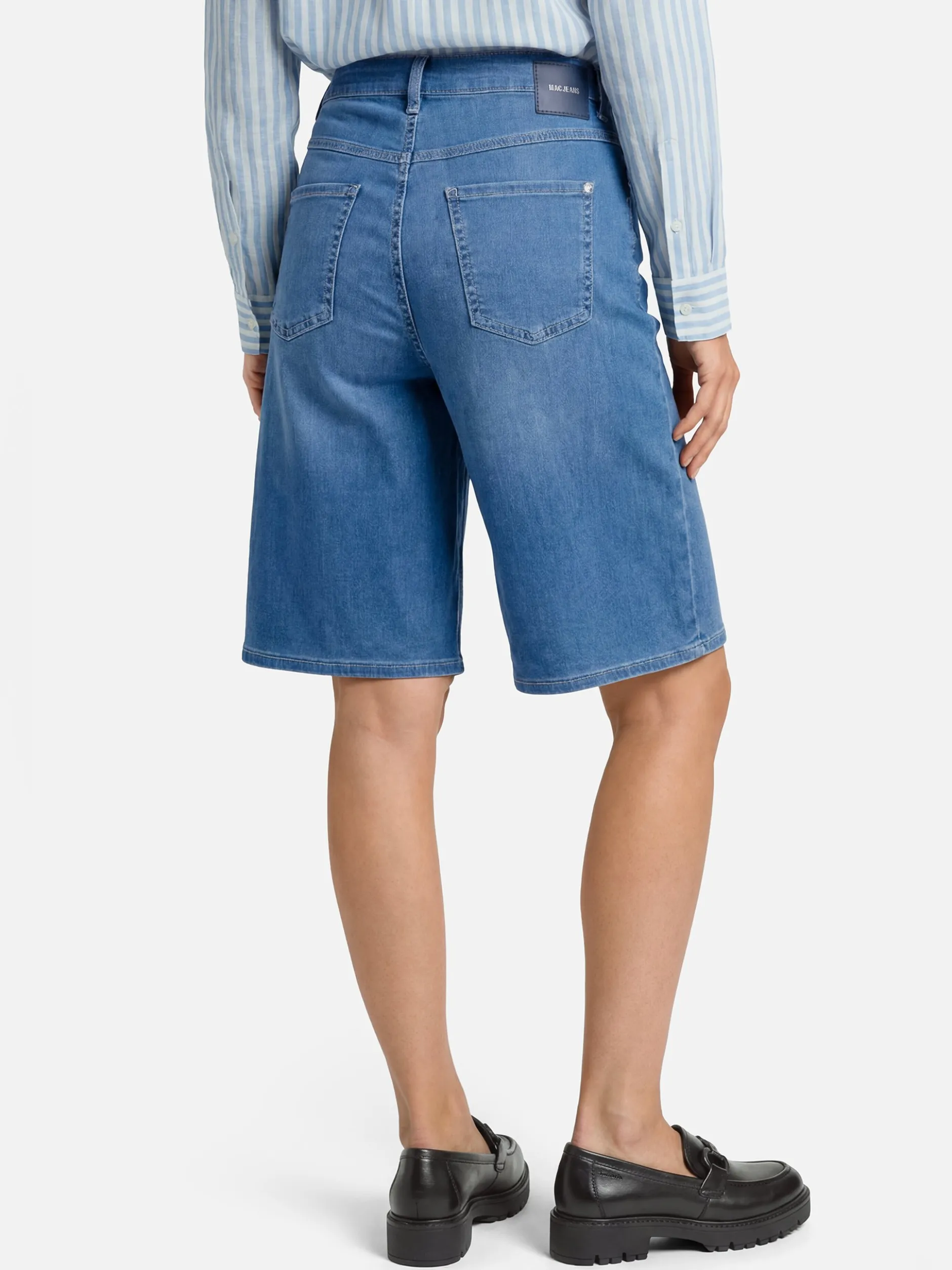 MAC Damen Jeans-Bermuda - Dream Wide in blau