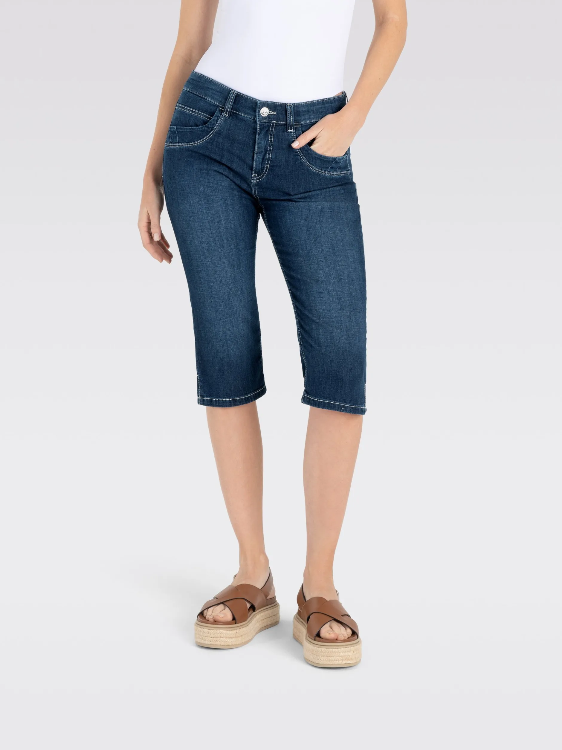 MAC Damen Jeans-Bermuda - Jane in denim - Länge: mittel