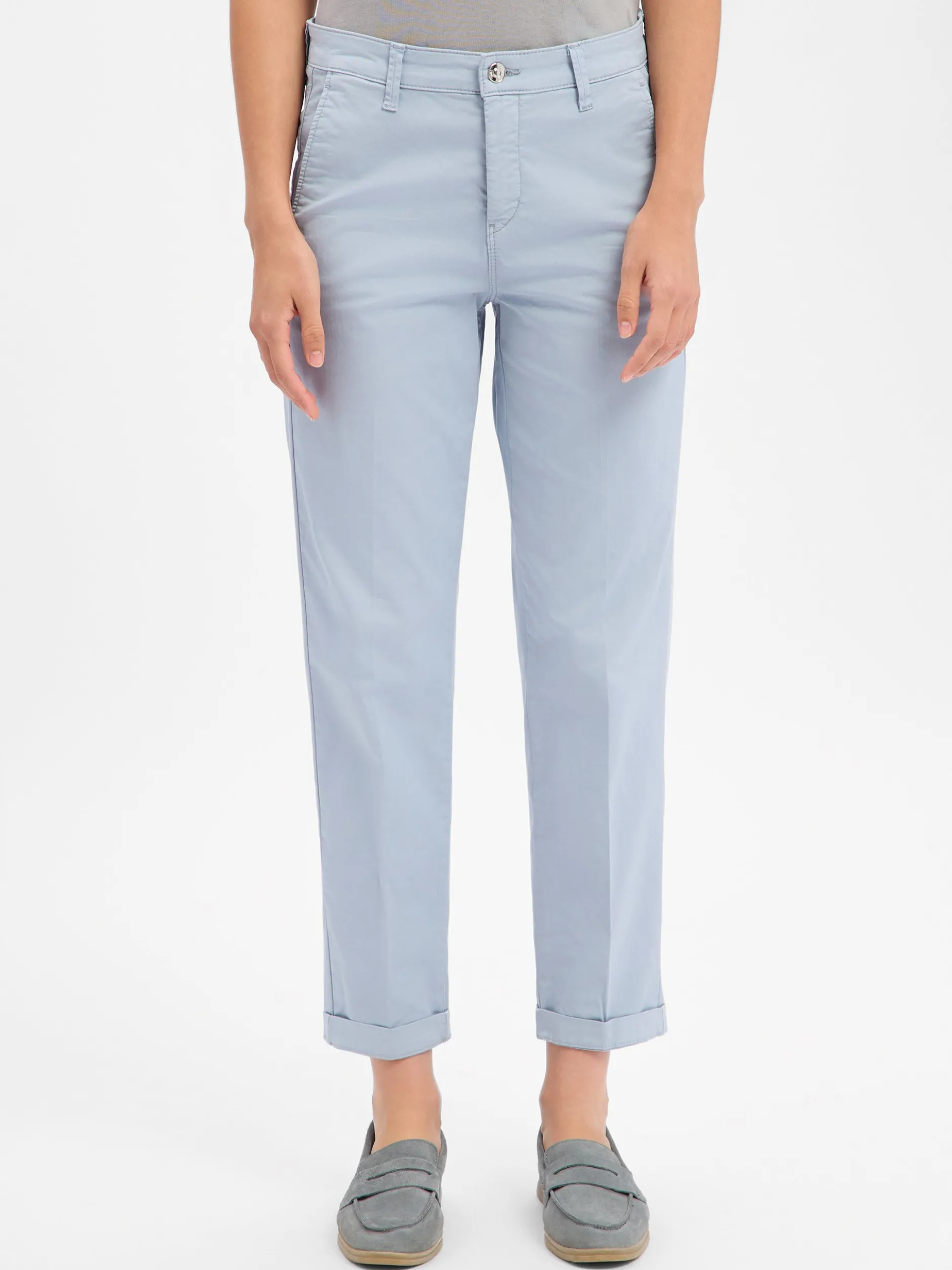 MAC Damen Stoffhose - Chino in hellblau