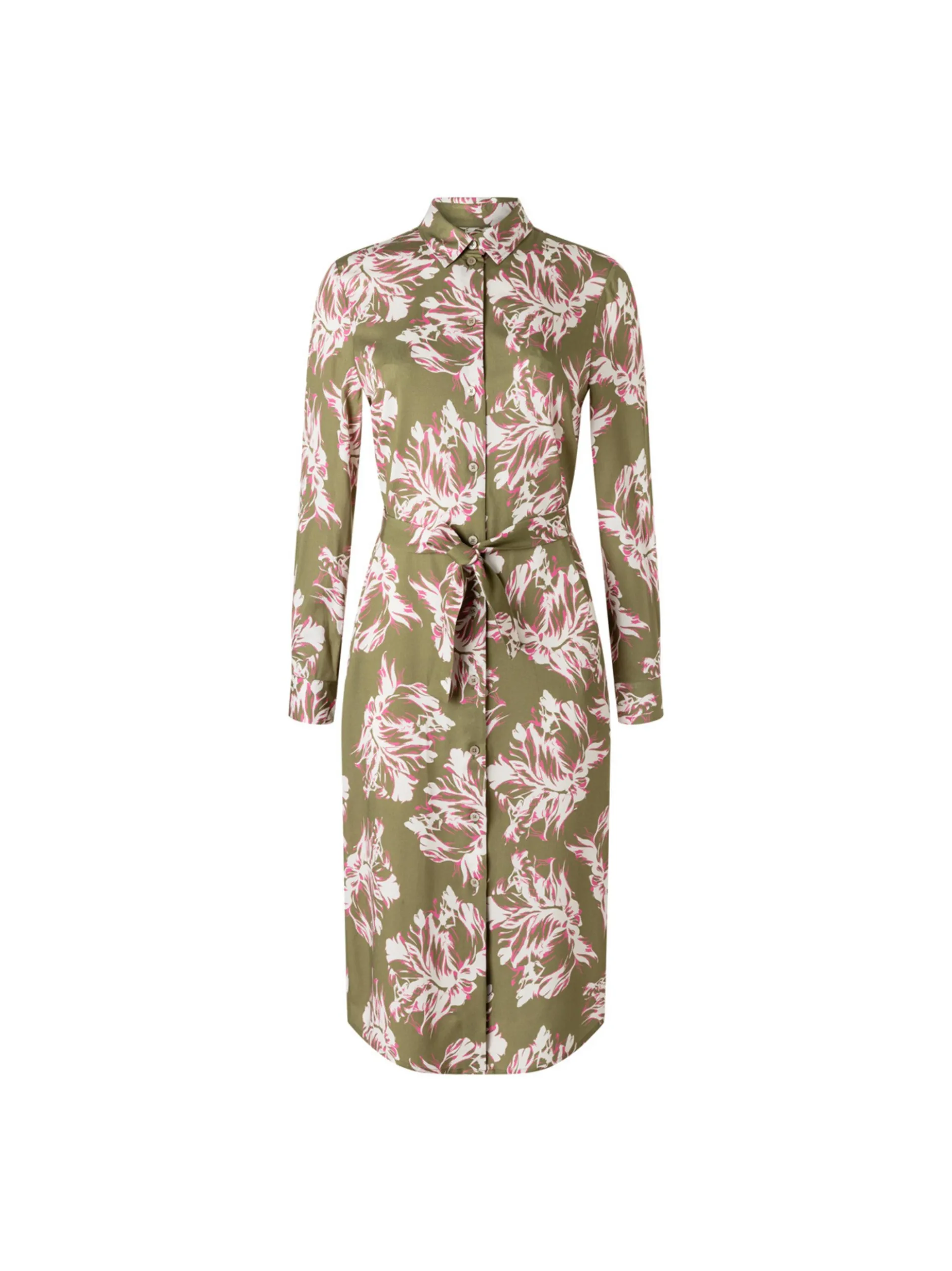 MAERZ Damen Blusenkleid in kiwi pink - Ärmel: langarm