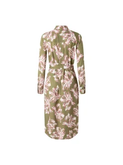 MAERZ Damen Blusenkleid in kiwi pink - Ärmel: langarm