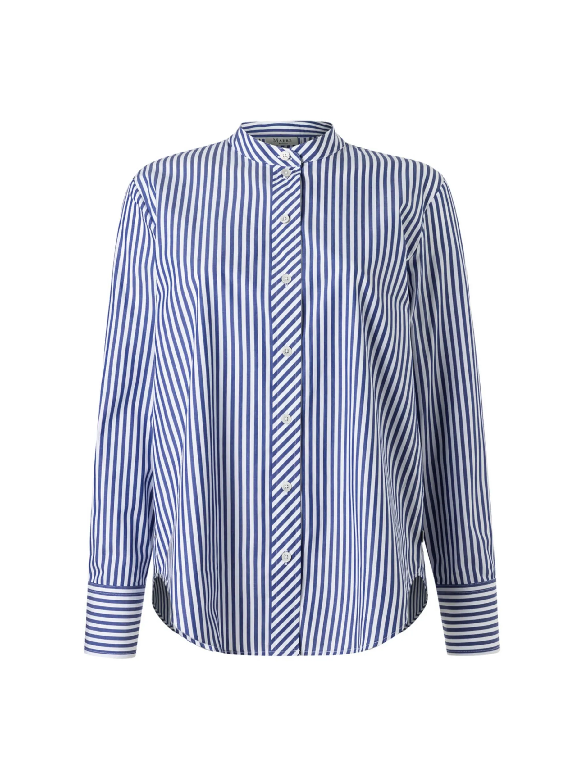 MAERZ Damen Hemdbluse in indigo weiß - Ärmel: langarm