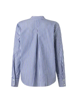 MAERZ Damen Hemdbluse in indigo weiß - Ärmel: langarm